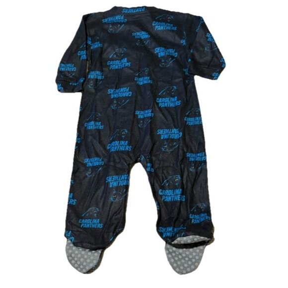 CAROLINA PANTHERS Infant Footed Pajamas 3/6 Months NFL Licensed Team Apparel - Picture 2 of 3